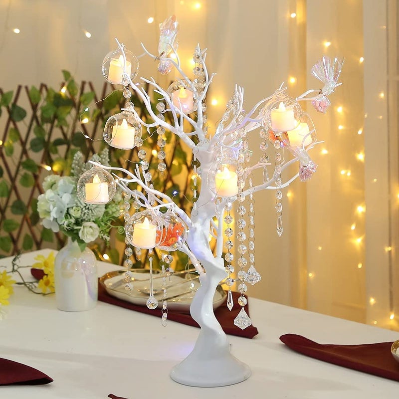 LANLONG 12 Pcs 3.15"/ 8cm Hanging Candle Holder Glass Globes for Candles, Air Plant Holders Terrarium Hanging Tea Lights Candle Holder Home Wedding Party Tree Decoration - Image 2